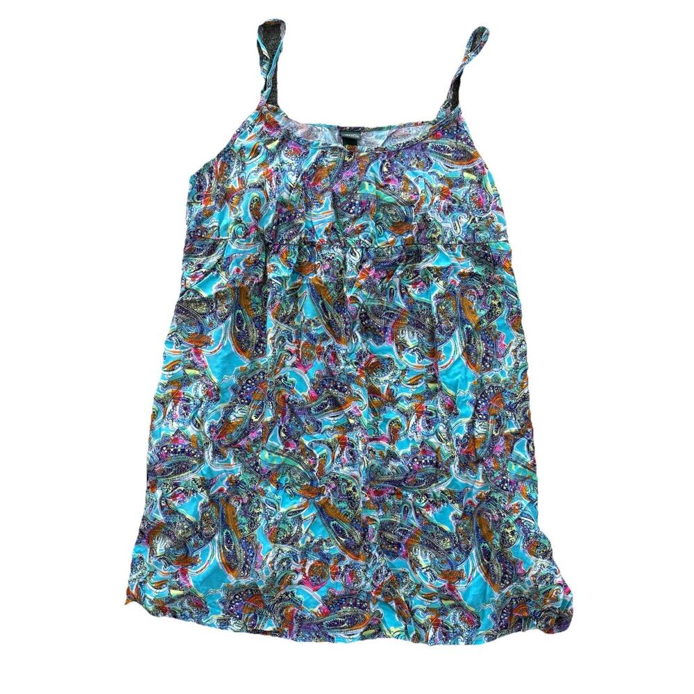 Wild Fable Mini Sundress Boho Bright Size Medium Tiered Sleeveless Summer